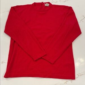 Vintage Barry Bricken Vibrant Red Women's Long Sleeve Merino Wool Sweater Medium